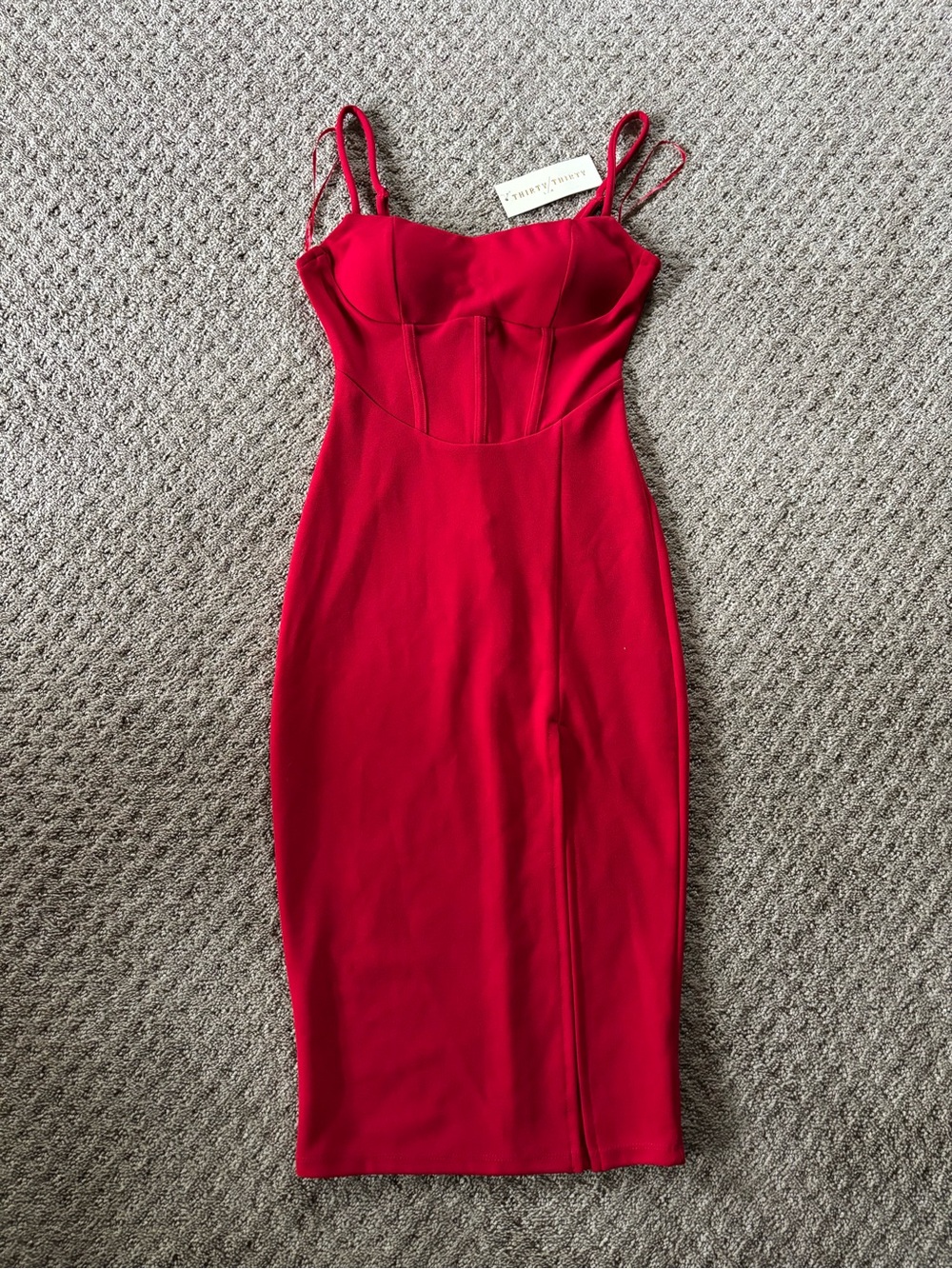 NWT Thirty/Thirty Women’s Red Corset Bodycon Mini Dress